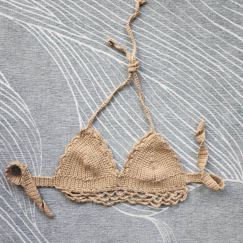 Handmade crochet festival bralette